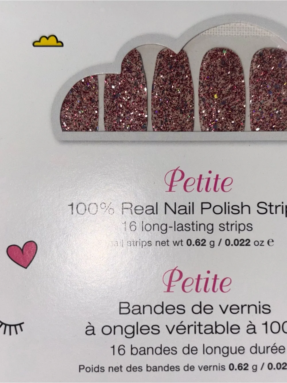 Color Street Real Nail Polish Strips - Petite Pink Glitter - ‘Gliterally Can’t”